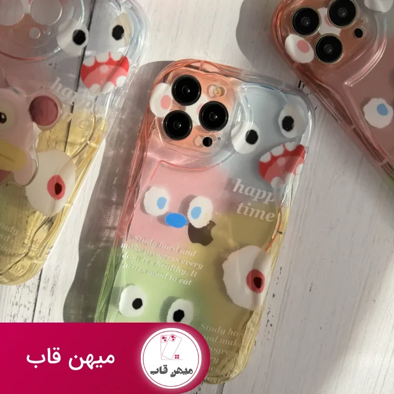 قاب موبایل آیفون هیولا پاستیلی هپی تایم + پاپسوکت