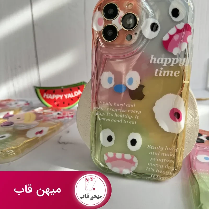 قاب موبایل آیفون هیولا پاستیلی هپی تایم + پاپسوکت