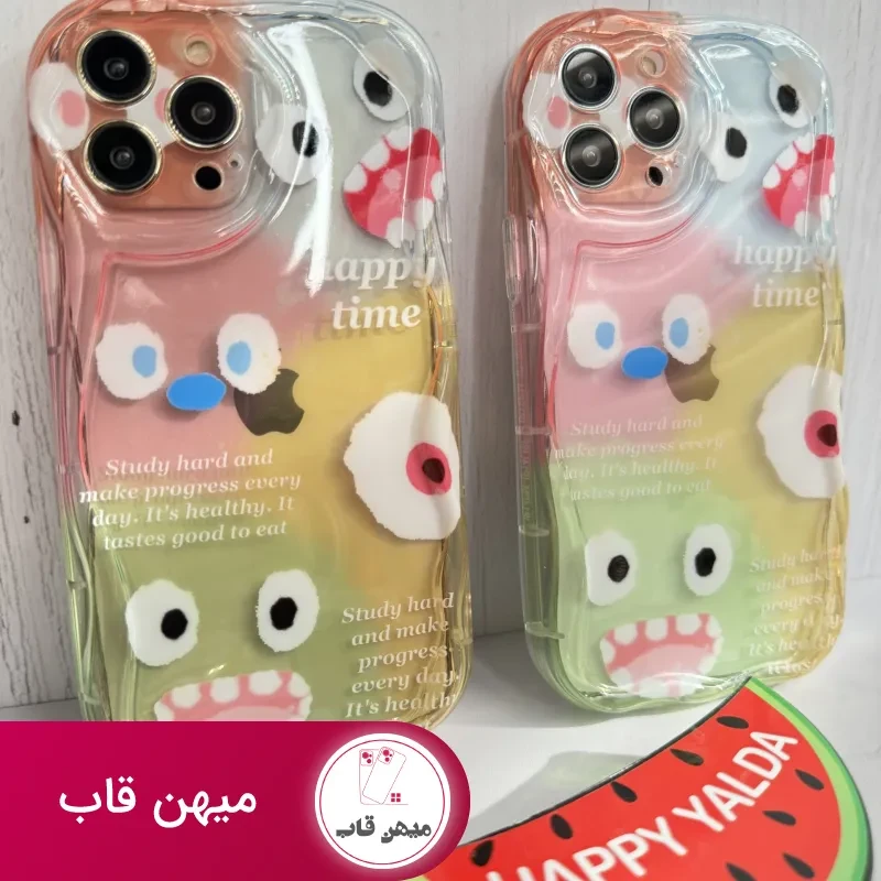 قاب موبایل آیفون هیولا پاستیلی هپی تایم + پاپسوکت