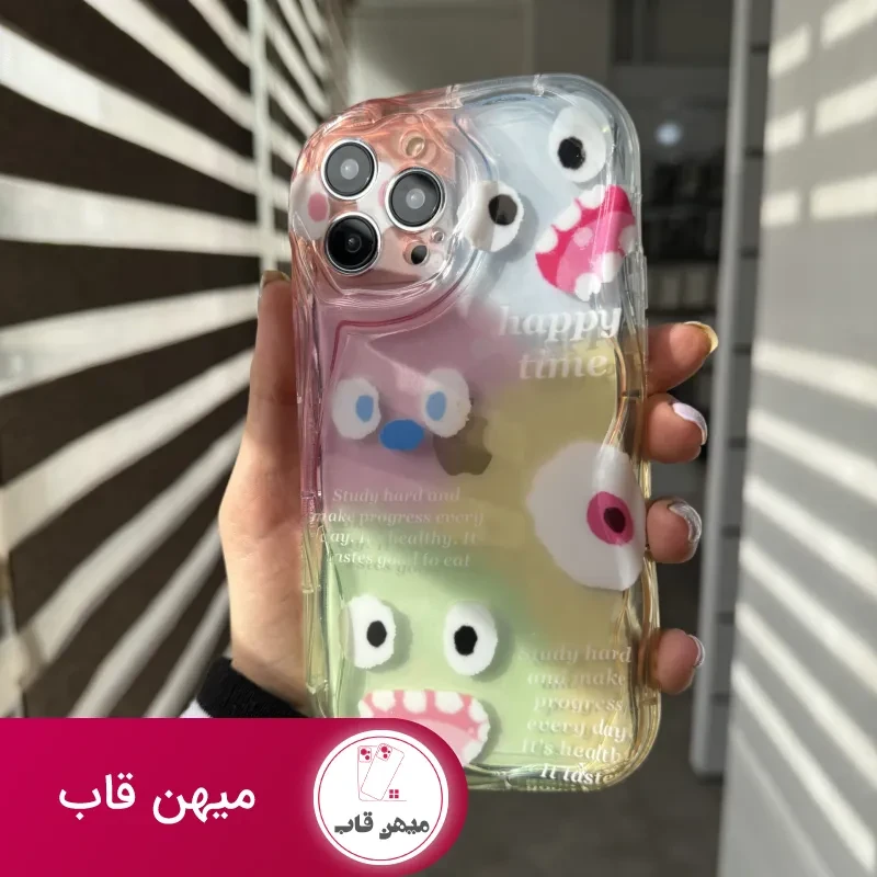 قاب موبایل آیفون هیولا پاستیلی هپی تایم + پاپسوکت