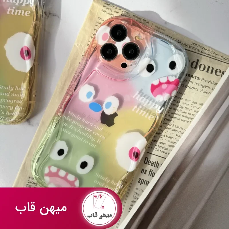 قاب موبایل آیفون هیولا پاستیلی هپی تایم + پاپسوکت