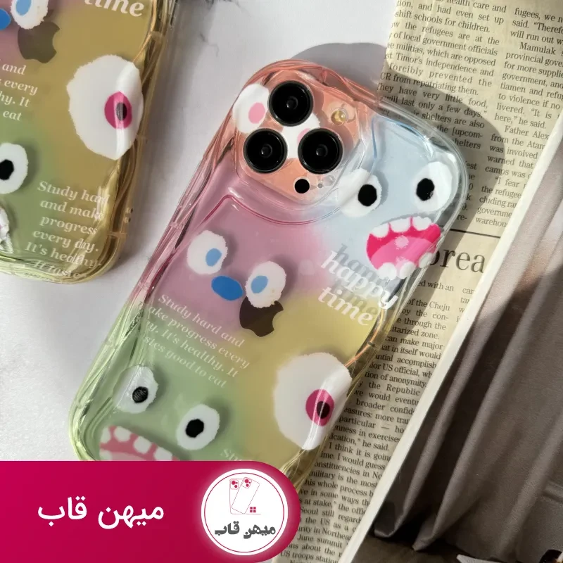 قاب موبایل آیفون هیولا پاستیلی هپی تایم + پاپسوکت