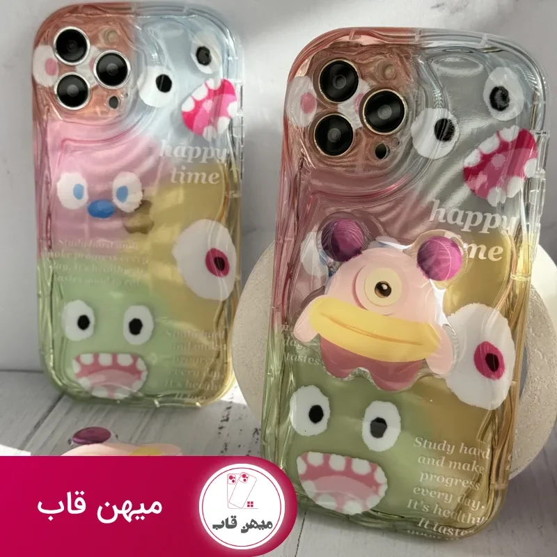 قاب موبایل آیفون هیولا پاستیلی هپی تایم + پاپسوکت