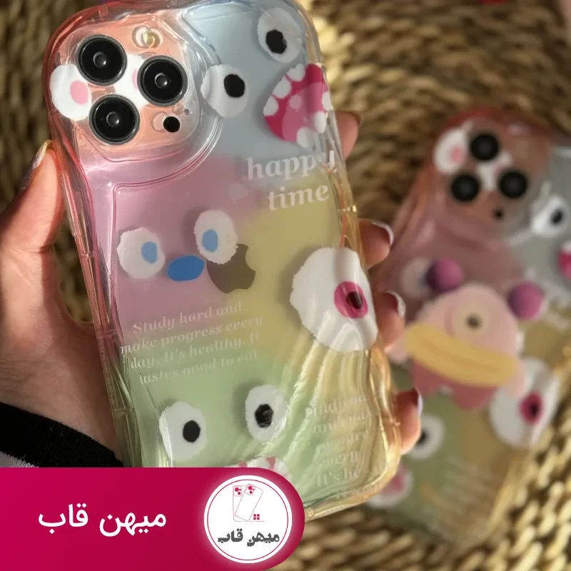 قاب موبایل آیفون هیولا پاستیلی هپی تایم + پاپسوکت