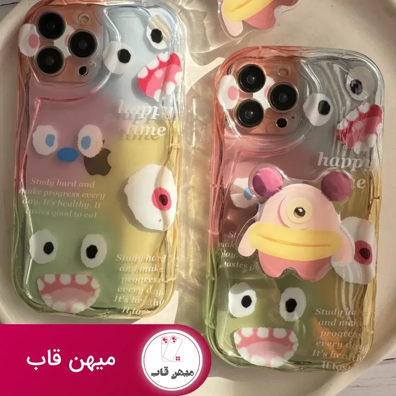 قاب موبایل آیفون هیولا پاستیلی هپی تایم + پاپسوکت