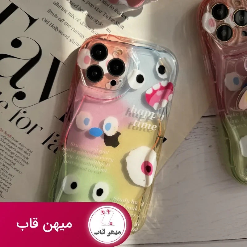 قاب موبایل آیفون هیولا پاستیلی هپی تایم + پاپسوکت