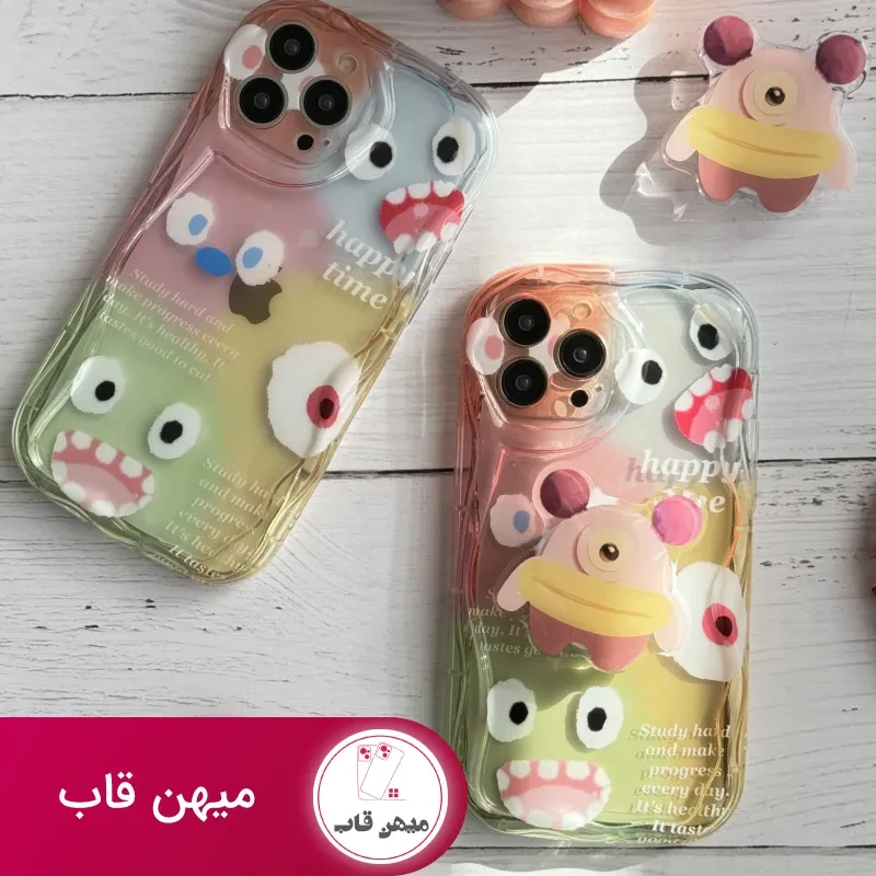 قاب موبایل آیفون هیولا پاستیلی هپی تایم + پاپسوکت
