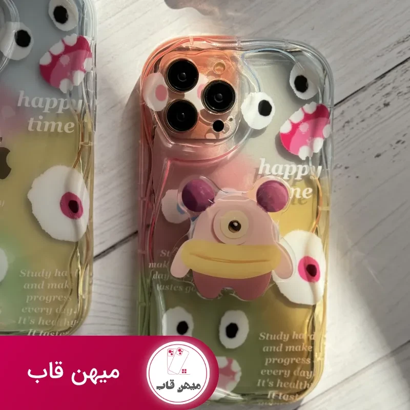 قاب موبایل آیفون هیولا پاستیلی هپی تایم + پاپسوکت