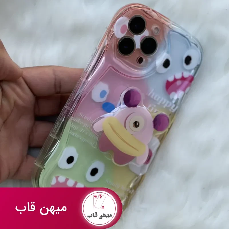 قاب موبایل آیفون هیولا پاستیلی هپی تایم + پاپسوکت