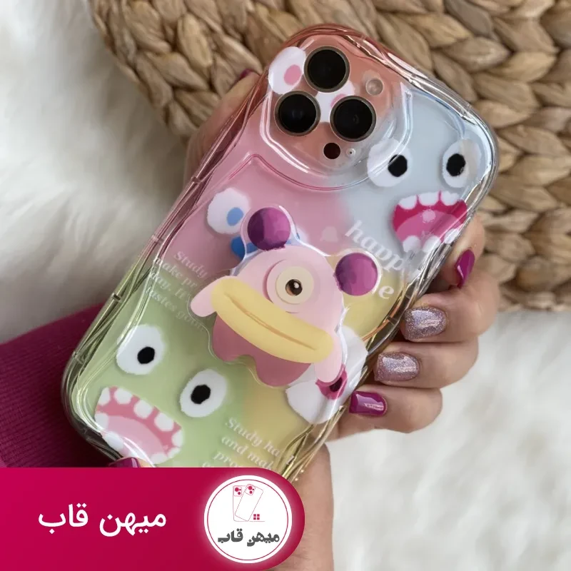 قاب موبایل آیفون هیولا پاستیلی هپی تایم + پاپسوکت