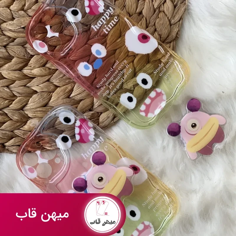 قاب موبایل آیفون هیولا پاستیلی هپی تایم + پاپسوکت