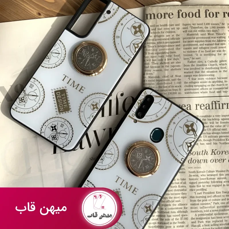 قاب موبایل سامسونگ ساعت آیینه نگین دار