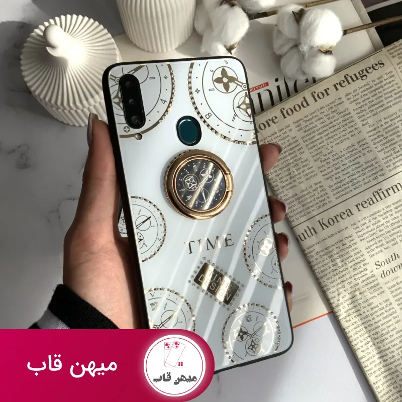 قاب موبایل سامسونگ ساعت آیینه نگین دار