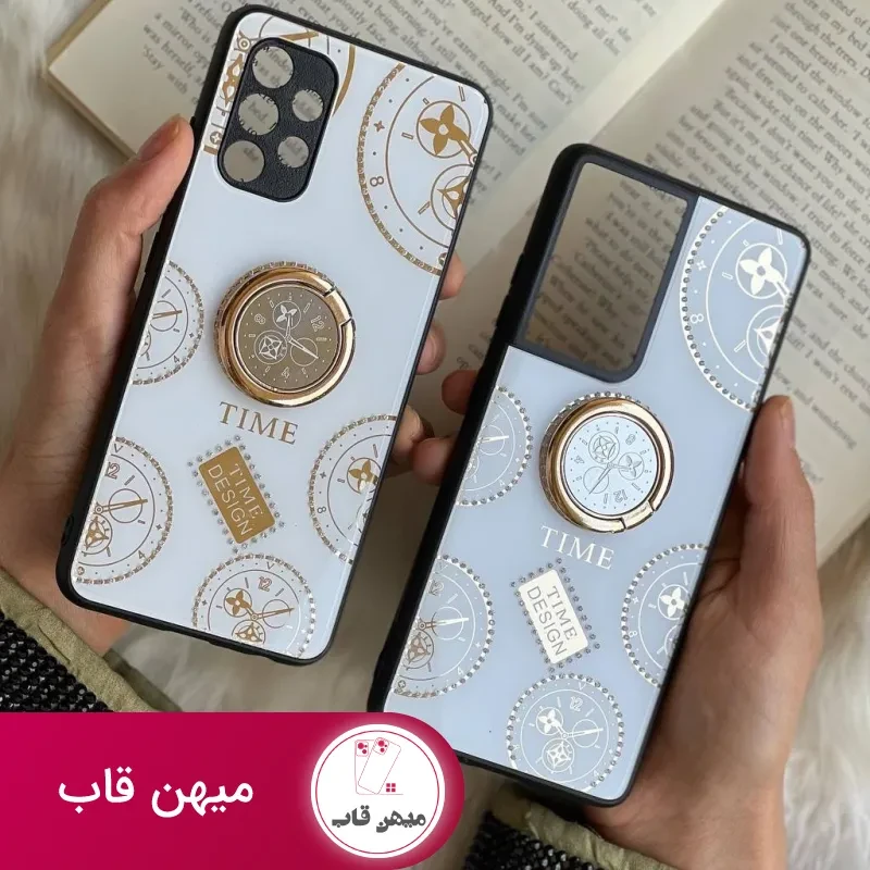 قاب موبایل سامسونگ ساعت آیینه نگین دار
