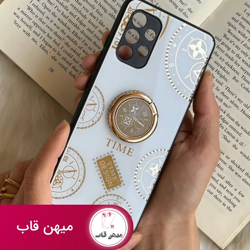 قاب موبایل سامسونگ ساعت آیینه نگین دار