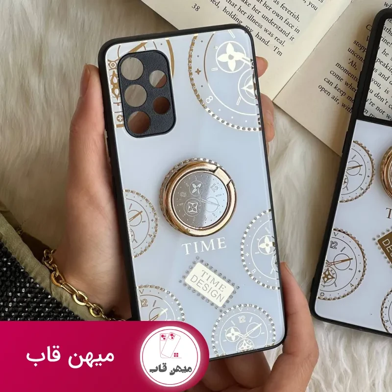 قاب موبایل سامسونگ ساعت آیینه نگین دار