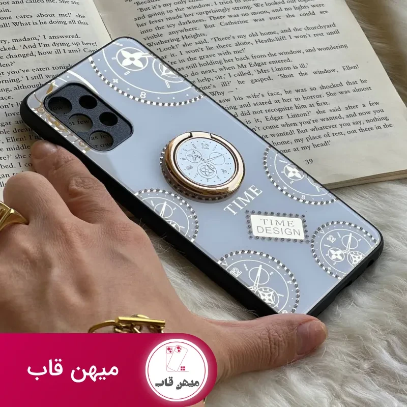 قاب موبایل سامسونگ ساعت آیینه نگین دار