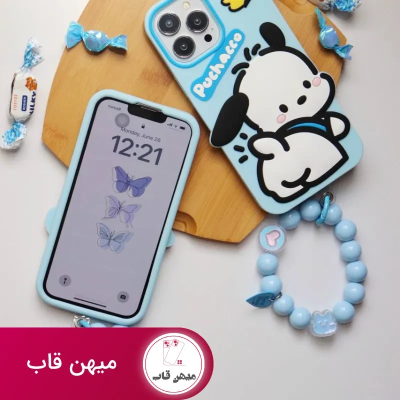 قاب موبایل آیفون سیلیکونی اسنوپی + بندست