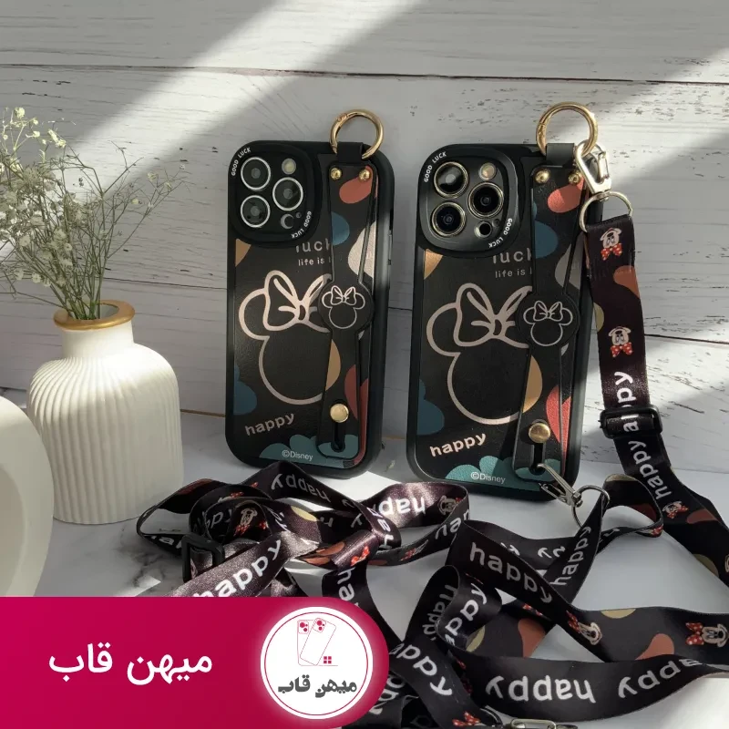 قاب موبایل سامسونگ میکی موس دیزنی + بند بلند یک طرفه