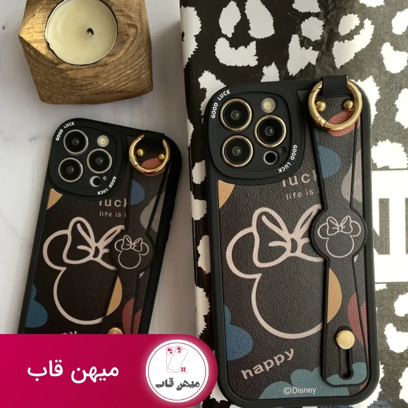 قاب موبایل سامسونگ میکی موس دیزنی + بند بلند یک طرفه
