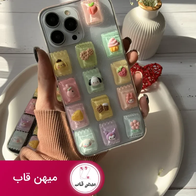 قاب موبایل آیفون عروسک برجسته اپوکسی