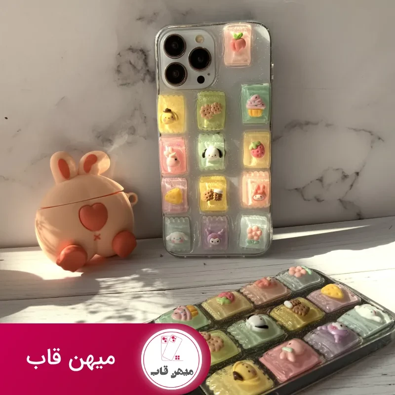 قاب موبایل آیفون عروسک برجسته اپوکسی