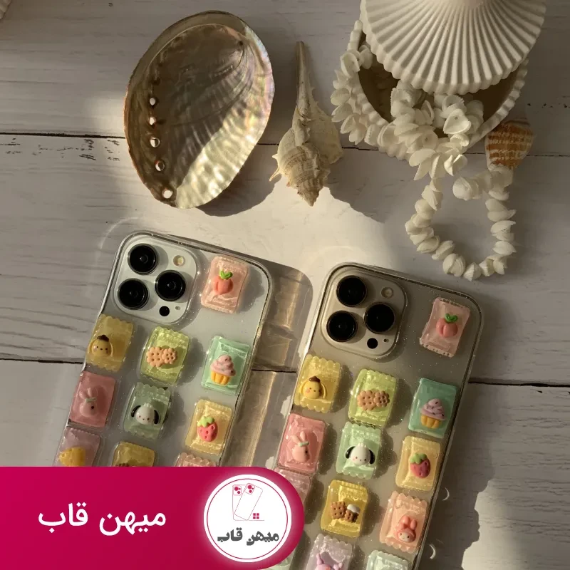 قاب موبایل آیفون عروسک برجسته اپوکسی