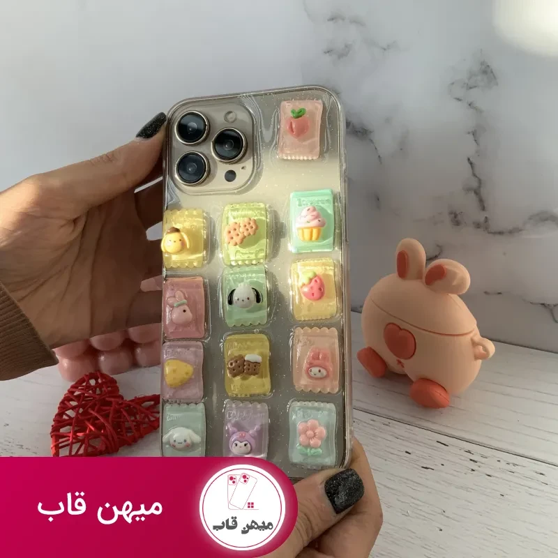 قاب موبایل آیفون عروسک برجسته اپوکسی