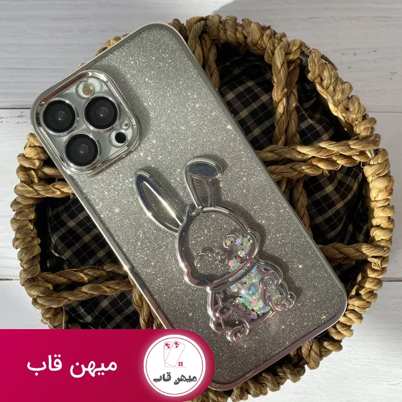 قاب موبایل آیفون خرگوش پولکی آکواریومی اکلیلی محافظ لنزدار