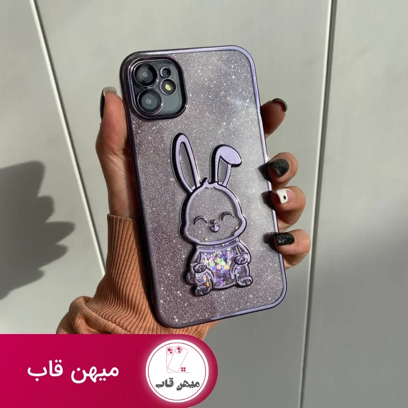 قاب موبایل آیفون خرگوش پولکی آکواریومی اکلیلی محافظ لنزدار