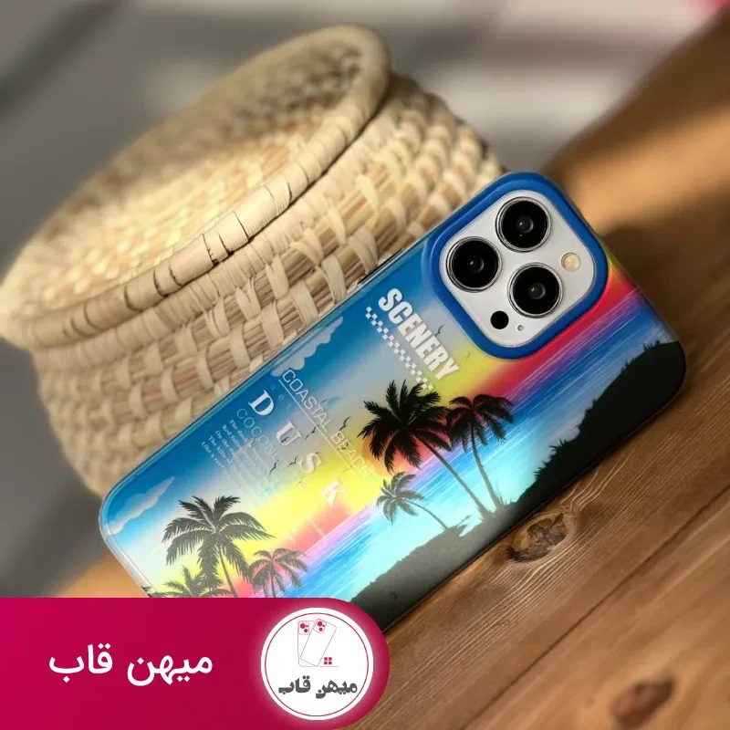 قاب موبایل آیفون غروب خط ساحلی هلوگرامی