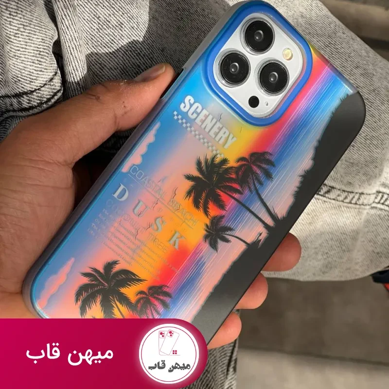 قاب موبایل آیفون غروب خط ساحلی هلوگرامی