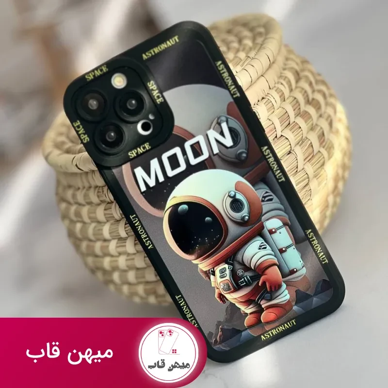 قاب موبایل آیفون فضانورد سیاره ی ماه محافظ لنزدار