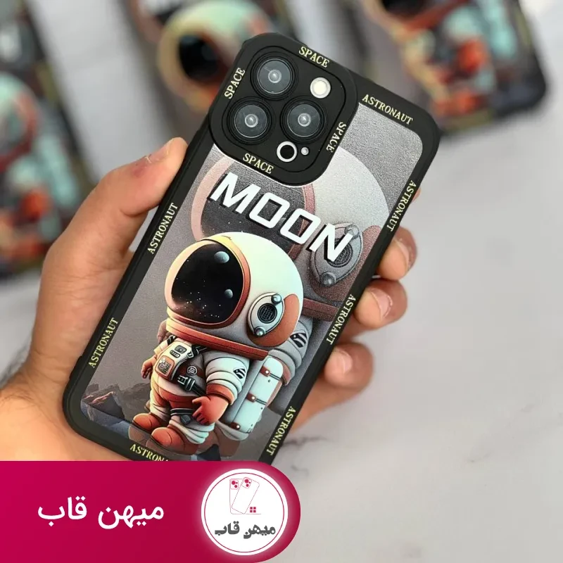 قاب موبایل آیفون فضانورد سیاره ی ماه محافظ لنزدار