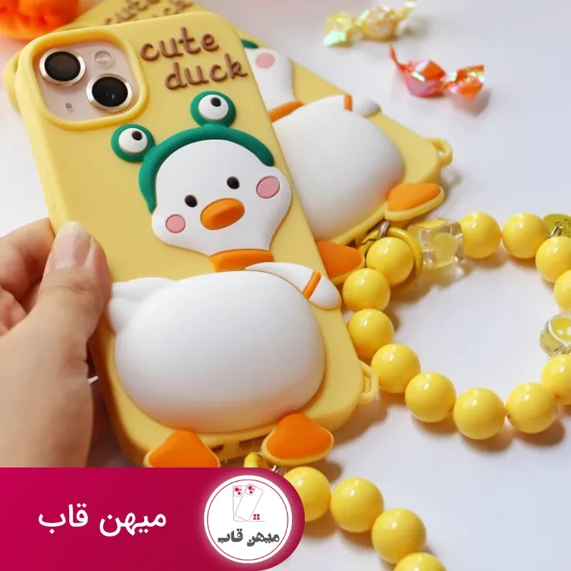 قاب موبایل آیفون جوجه اردک زشت + بندست