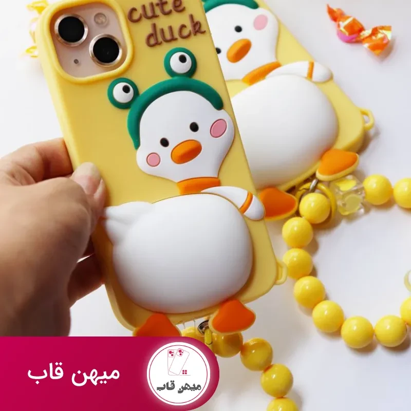 قاب موبایل آیفون جوجه اردک زشت + بندست