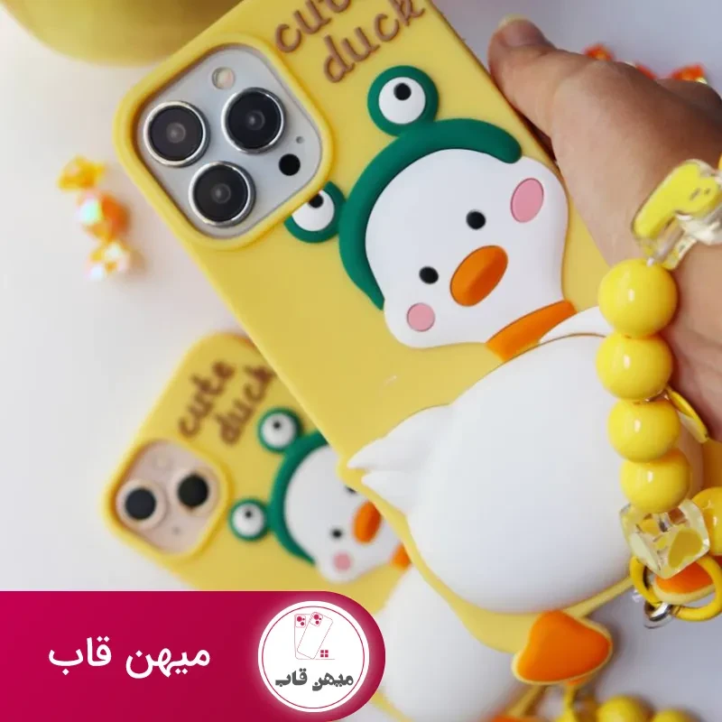 قاب موبایل آیفون جوجه اردک زشت + بندست