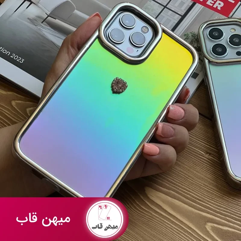 قاب موبایل آیفون کویین نگین دار هفت رنگ