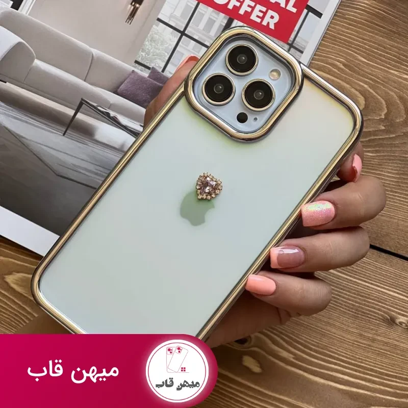 قاب موبایل آیفون کویین نگین دار هفت رنگ