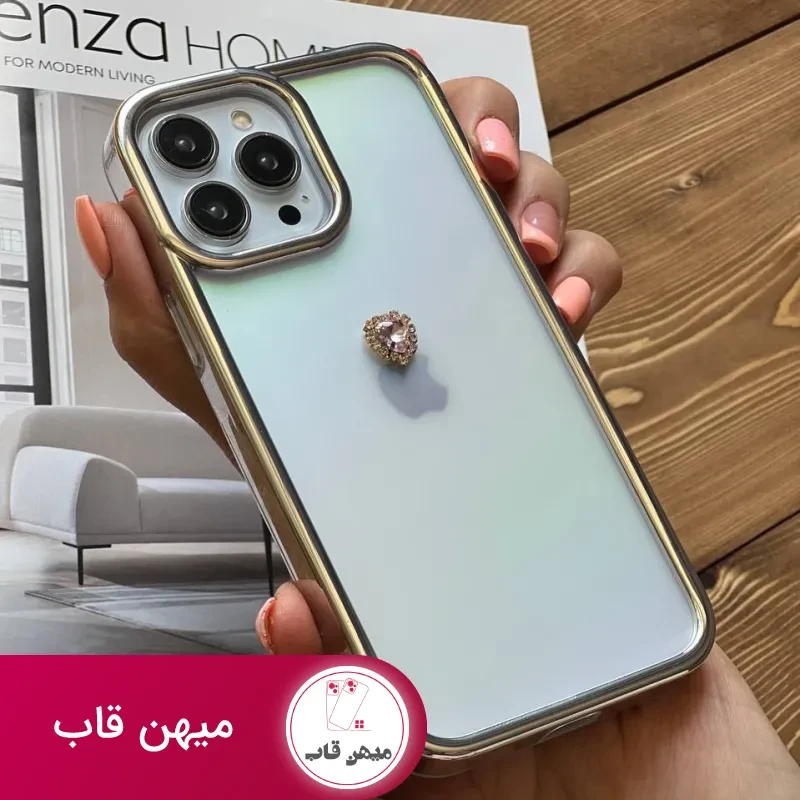 قاب موبایل آیفون کویین نگین دار هفت رنگ