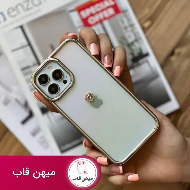 قاب موبایل آیفون کویین نگین دار هفت رنگ