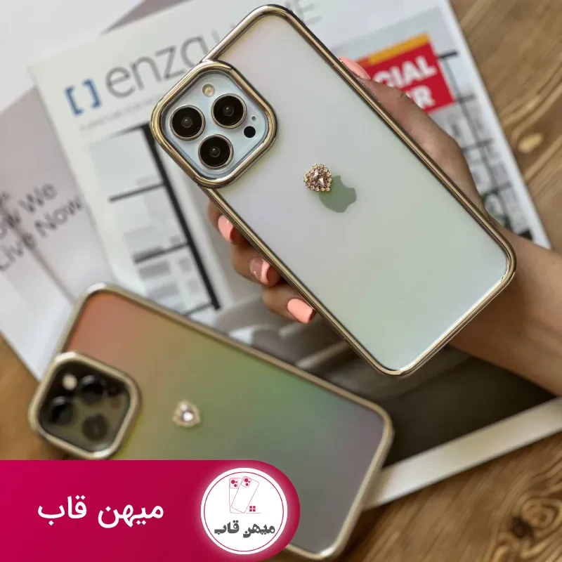 قاب موبایل آیفون کویین نگین دار هفت رنگ