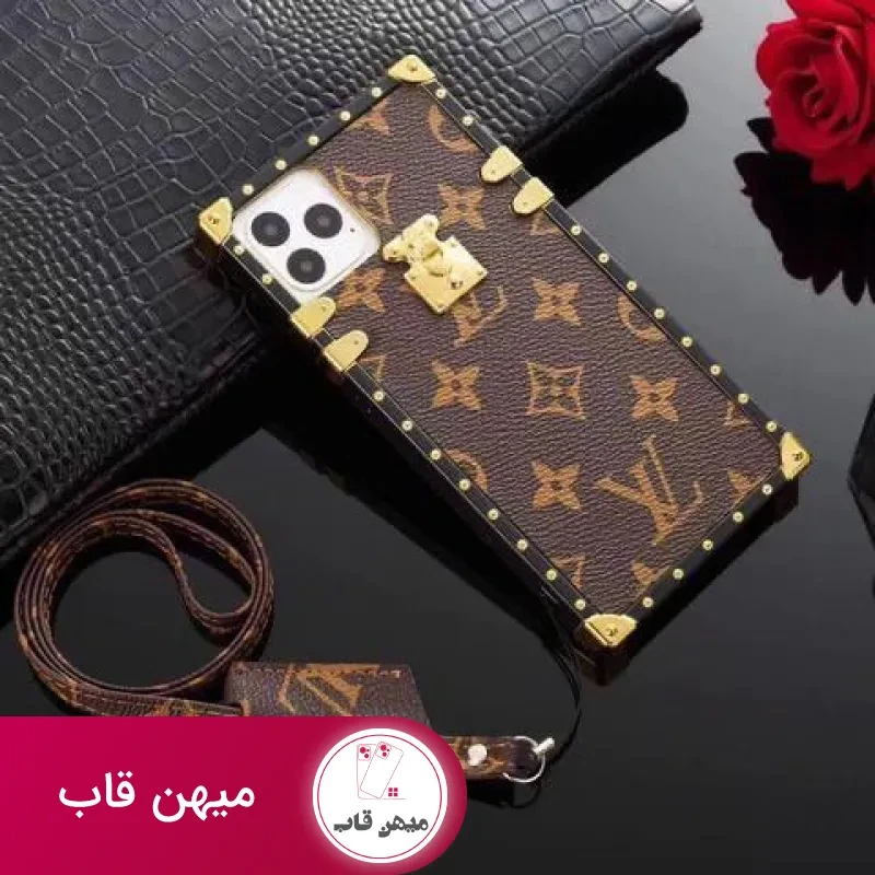 قاب موبایل آیفون لویی ویتون چرمی صندوقی