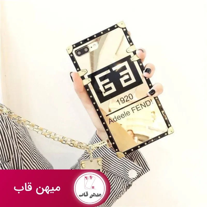 قاب موبایل فندی آینه ای + بند ست