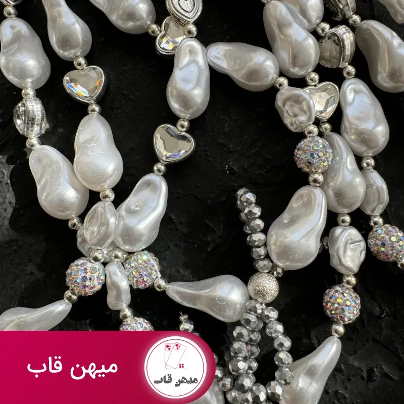 بند و آویز وایت پیرل پاپیون قلبی