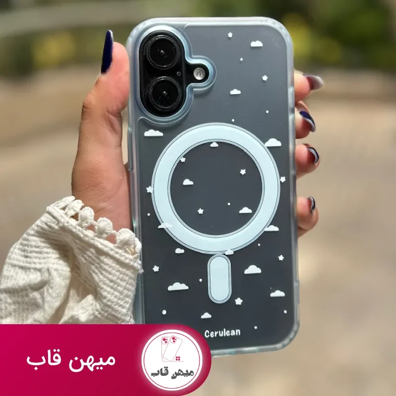 قاب ابر آبی با پاپ سوکت ستاره