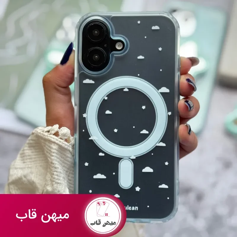 قاب ابر آبی با پاپ سوکت ستاره