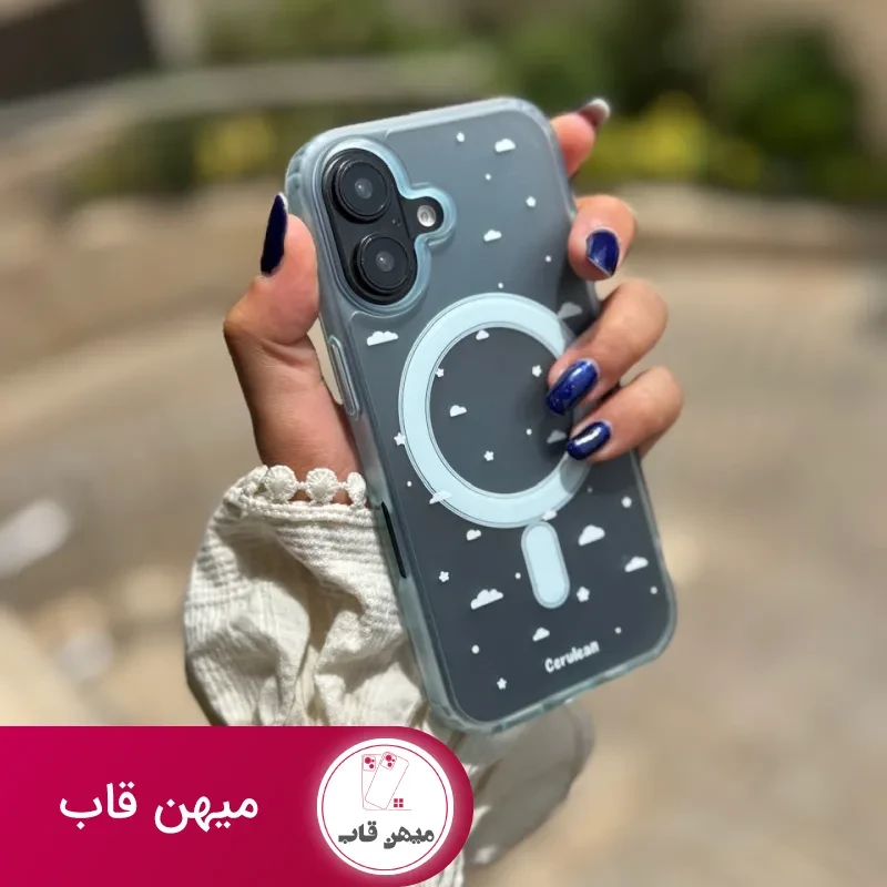 قاب ابر آبی با پاپ سوکت ستاره