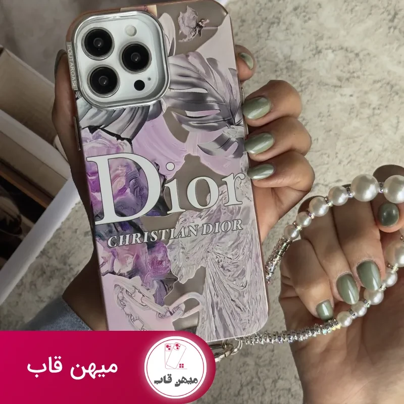 قاب موبایل آیفون دیور صورتی برگ انجیری