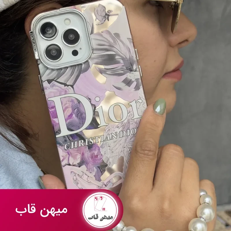 قاب موبایل آیفون دیور صورتی برگ انجیری